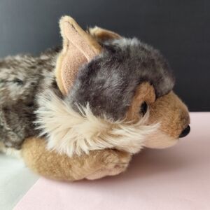 4/$50⭐️Miyoni by Aurora 12" Realistic Laying WOLF Pup Soft Stuffed Lupus Plush